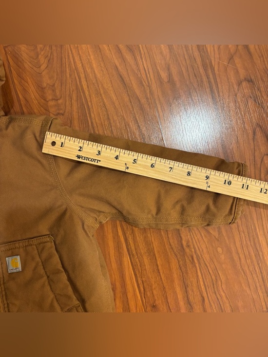 Carhartt Quilted Duck Jacket Logo Patch Boys 2T Brown Tan - Picture 5 of 8